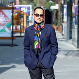 Begg & Co x John Booth Wispy Arc Noir Superfine Cashmere Scarf