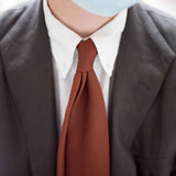 EG Cappelli handmade Brown grenadine silk tie #5561