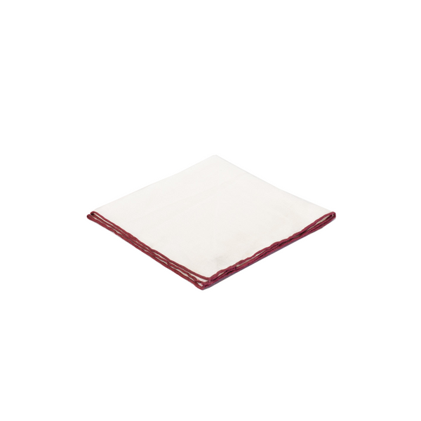 EG Cappelli handmade burgundy edge pocket square #5630