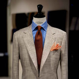 EG Cappelli handmade Brown grenadine silk tie #5561