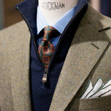 EG Cappelli handmade Green silk tie #9483