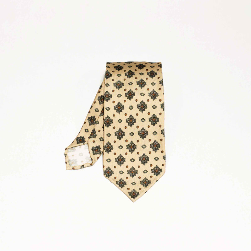 EG Cappelli handmade Beige silk tie #9522