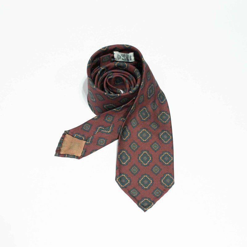 EG Cappelli handmade Red silk tie #9525