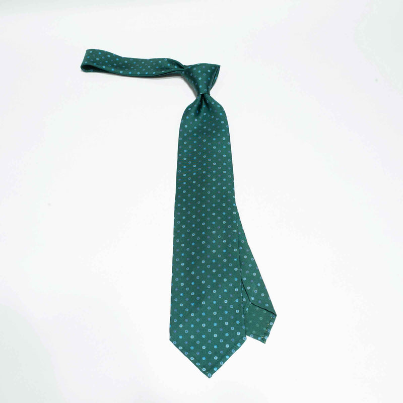 EG Cappelli handmade Green silk tie #9537