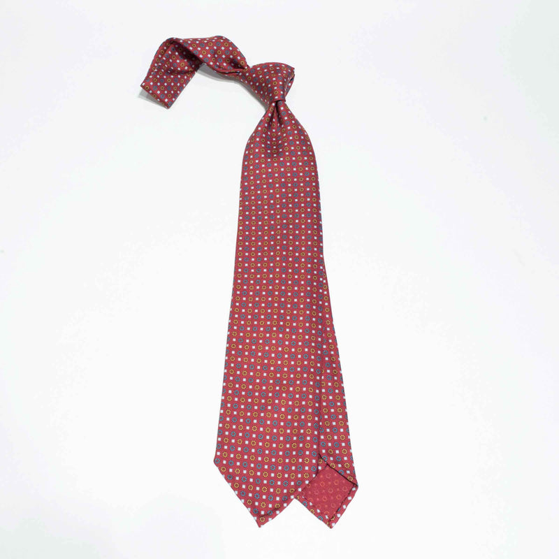 EG Cappelli handmade Red silk tie #9543