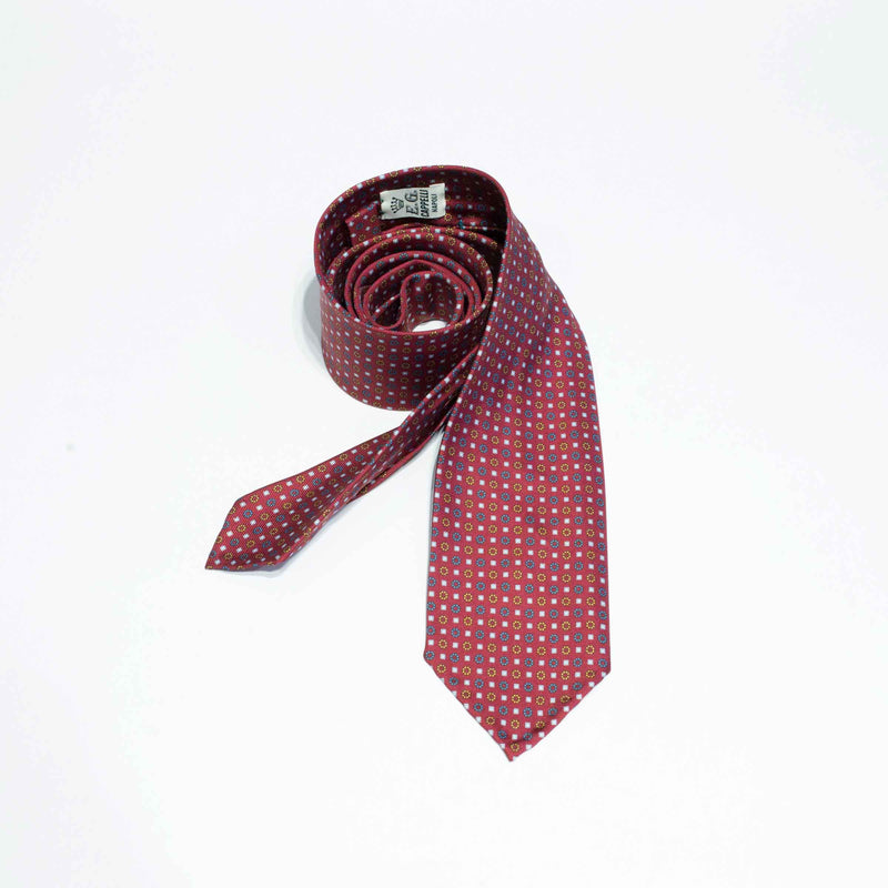 EG Cappelli handmade Red silk tie #9543