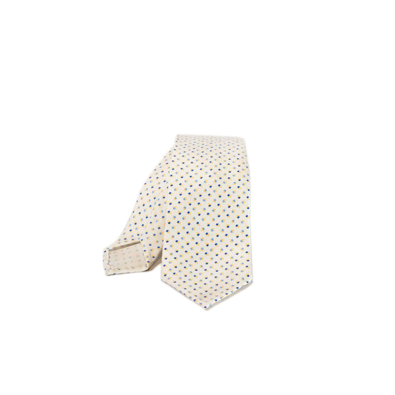 EG Cappelli handmade White silk tie #5530