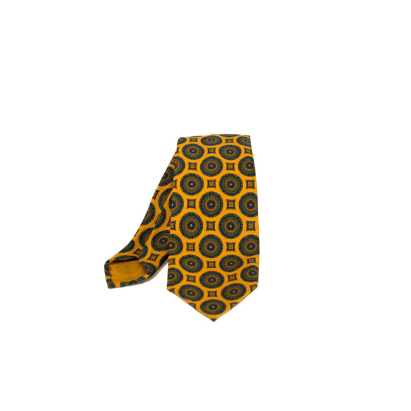 EG Cappelli handmade Mustard Yellow silk tie #5539