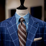 EG Cappelli handmade Brown silk linen  tie #5541