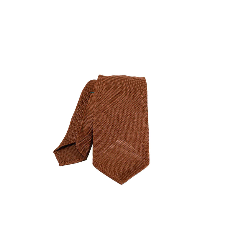 EG Cappelli handmade Brown grenadine silk tie #5561