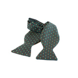 EG Cappelli Handmade Green Silk Bow Tie #5621