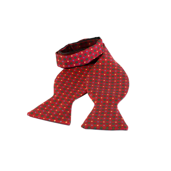 EG Cappelli handmade Red silk bow tie #5623