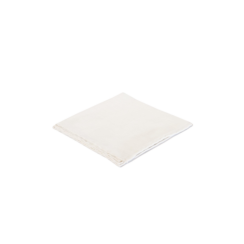 EG Cappelli handmade white pocket square #5642