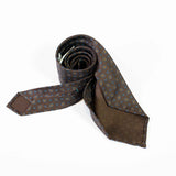 EG Cappelli handmade Brown silk tie #5949