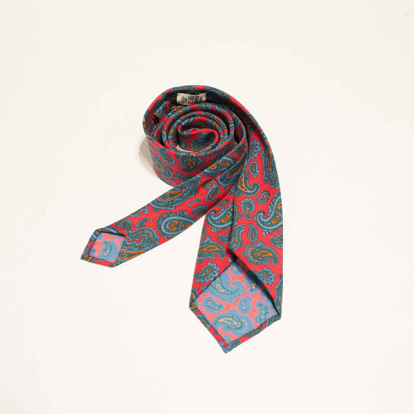 EG Cappelli handmade Red silk tie #5538