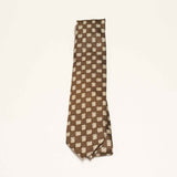 EG Cappelli handmade Brown silk linen tie #5533