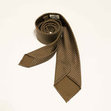 EG Cappelli handmade Brown silk tie #5532