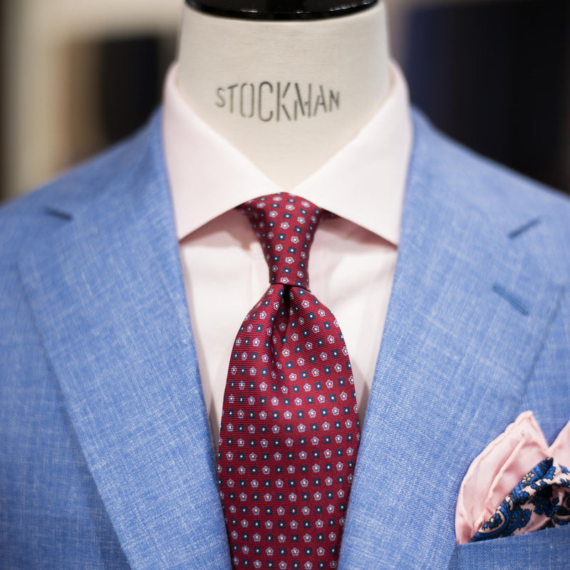 EG Cappelli handmade Red silk tie #9427