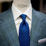 EG Cappelli handmade Blue silk tie #9603