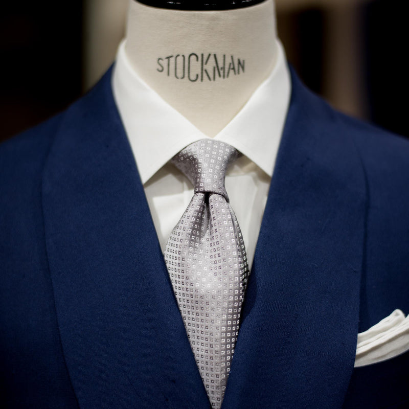 EG Cappelli handmade Grey silk tie #5527