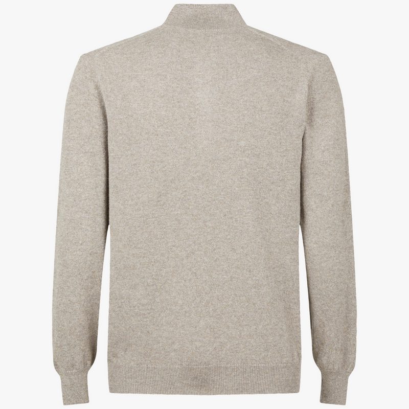 MTO Cashmere Zip Mock Sweater Beige 8543 9301