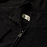 MTO Cashmere Zip Mock Sweater Black 8543 226