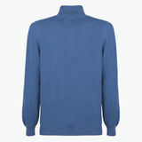 MTO Cashmere Zip Mock Sweater Blue 8543 332