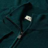 MTO Cashmere Zip Mock Sweater Green 8543 90458