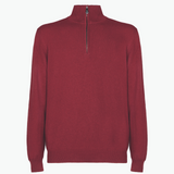 MTO Cashmere Zip Mock Sweater Red 8543 90460